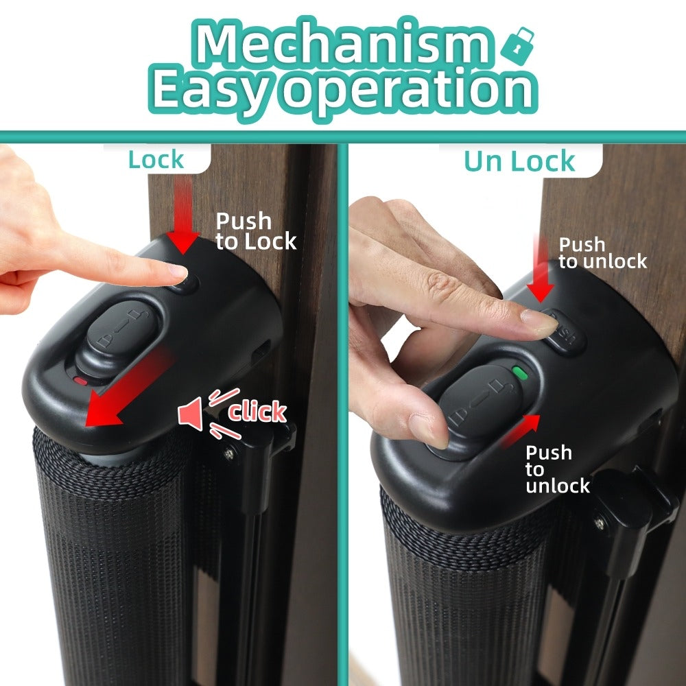 NEW IMPROVED LOCK MECHANISM No Drilling Mesh Gate Baby Or Pets Fence