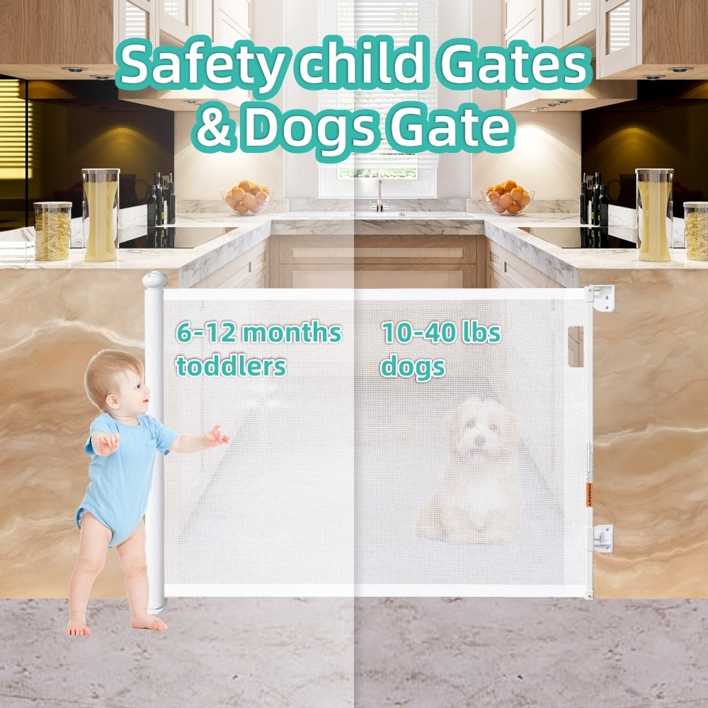 NEW IMPROVED LOCK MECHANISM No Drilling Mesh Gate Baby Or Pets Fence