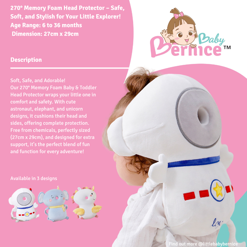 270° Memory Foam Head Protector – Safe, Soft, and Stylish for Your Little Explorer!