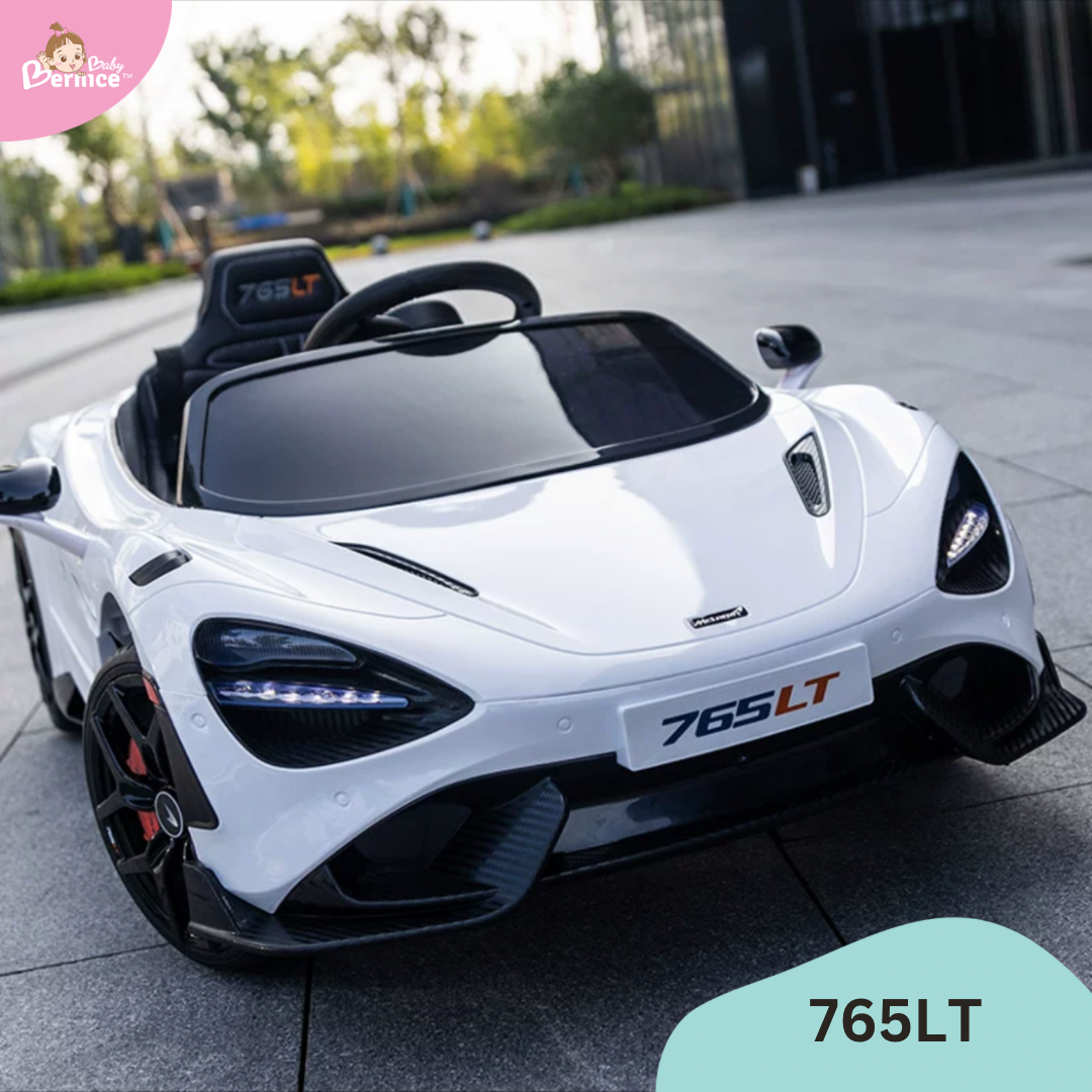 Mclaren 765LT Kids Electric Car
Dimension : 113cm (L) x 69cm (W) x 43cm (H)
Net weight 13kg
Max load : 30kg (Actual tested weight is higher)
Age suitability : 3-9 years old