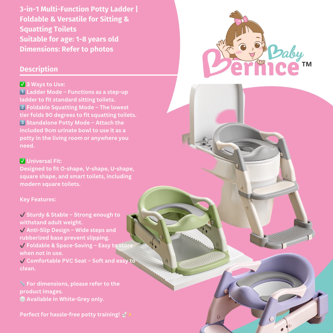 3-in-1 Multi-Function Potty Ladder | Foldable & Versatile for Sitting & Squatting Toilets