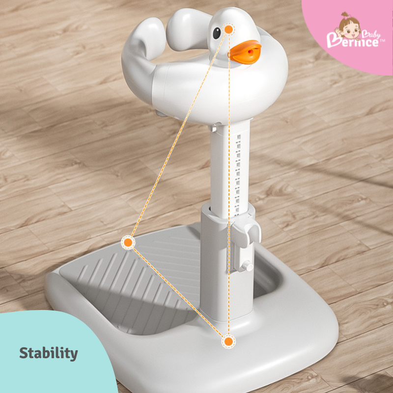Adjustable Baby Shower Stand with Anti-Slip Base & Shower Head Holder – Ergonomic Design with Chair (Khaki/Grey)