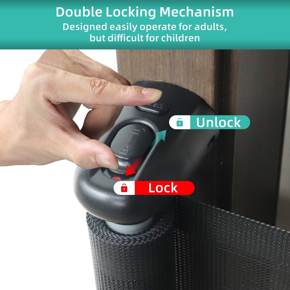 NEW IMPROVED LOCK MECHANISM No Drilling Mesh Gate Baby Or Pets Fence