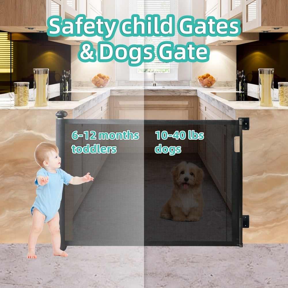 NEW IMPROVED LOCK MECHANISM No Drilling Mesh Gate Baby Or Pets Fence