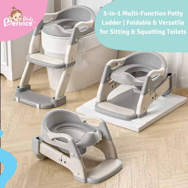 3-in-1 Multi-Function Potty Ladder | Foldable & Versatile for Sitting & Squatting Toilets