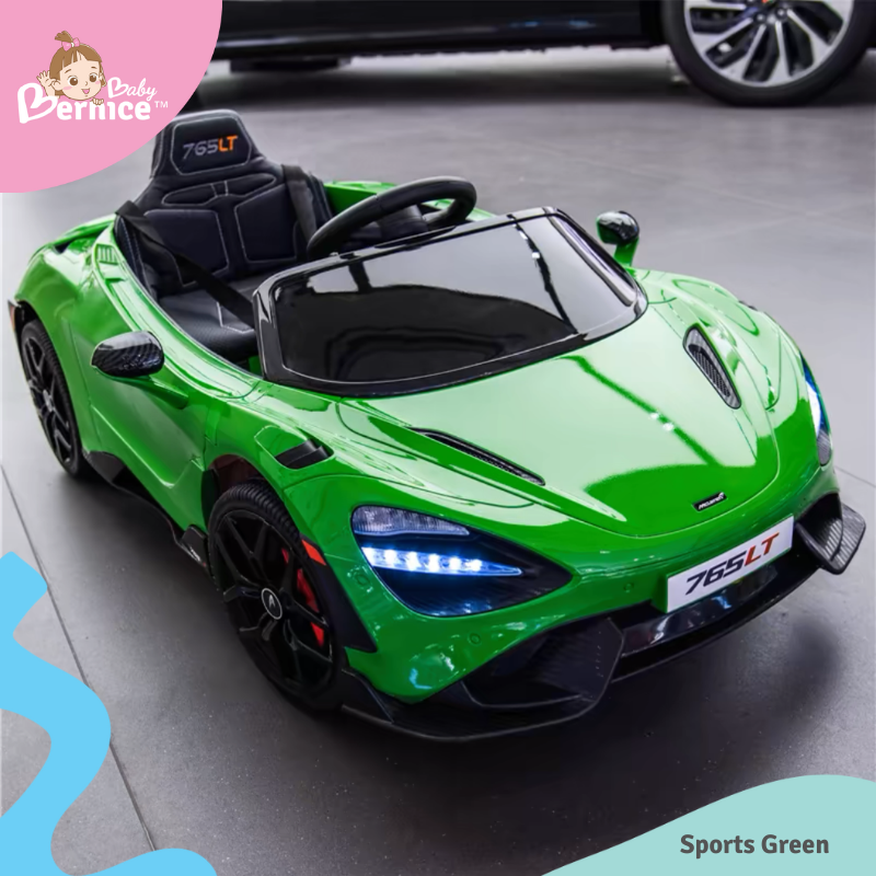 Mclaren 765LT Kids Electric Car
Dimension : 113cm (L) x 69cm (W) x 43cm (H)
Net weight 13kg
Max load : 30kg (Actual tested weight is higher)
Age suitability : 3-9 years old