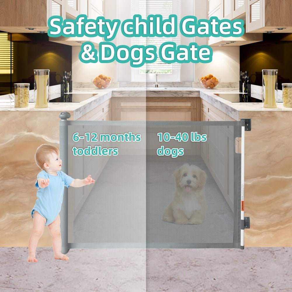 NEW IMPROVED LOCK MECHANISM No Drilling Mesh Gate Baby Or Pets Fence