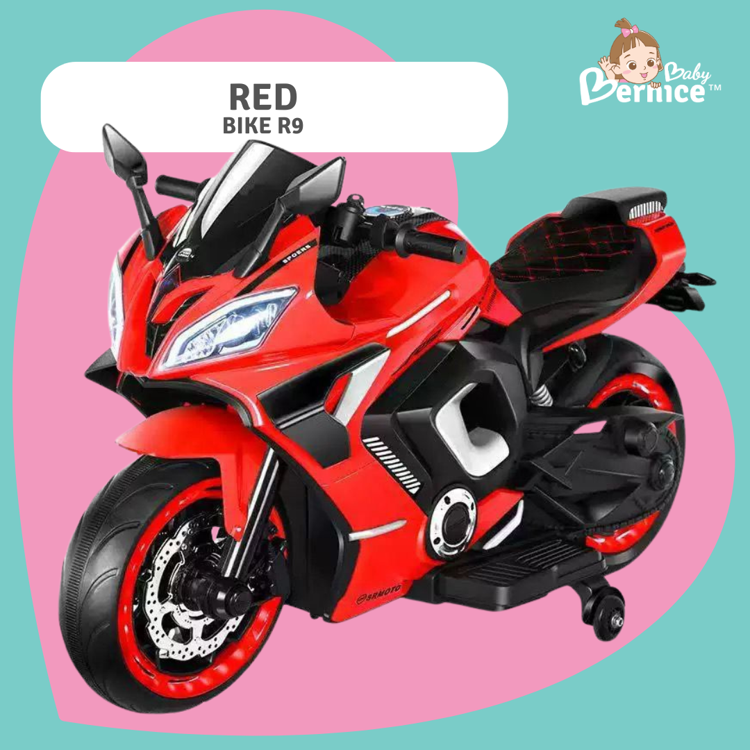 R9 Kids Electric Bike – Black Seat, Bluetooth Music & LED Wheel Lights