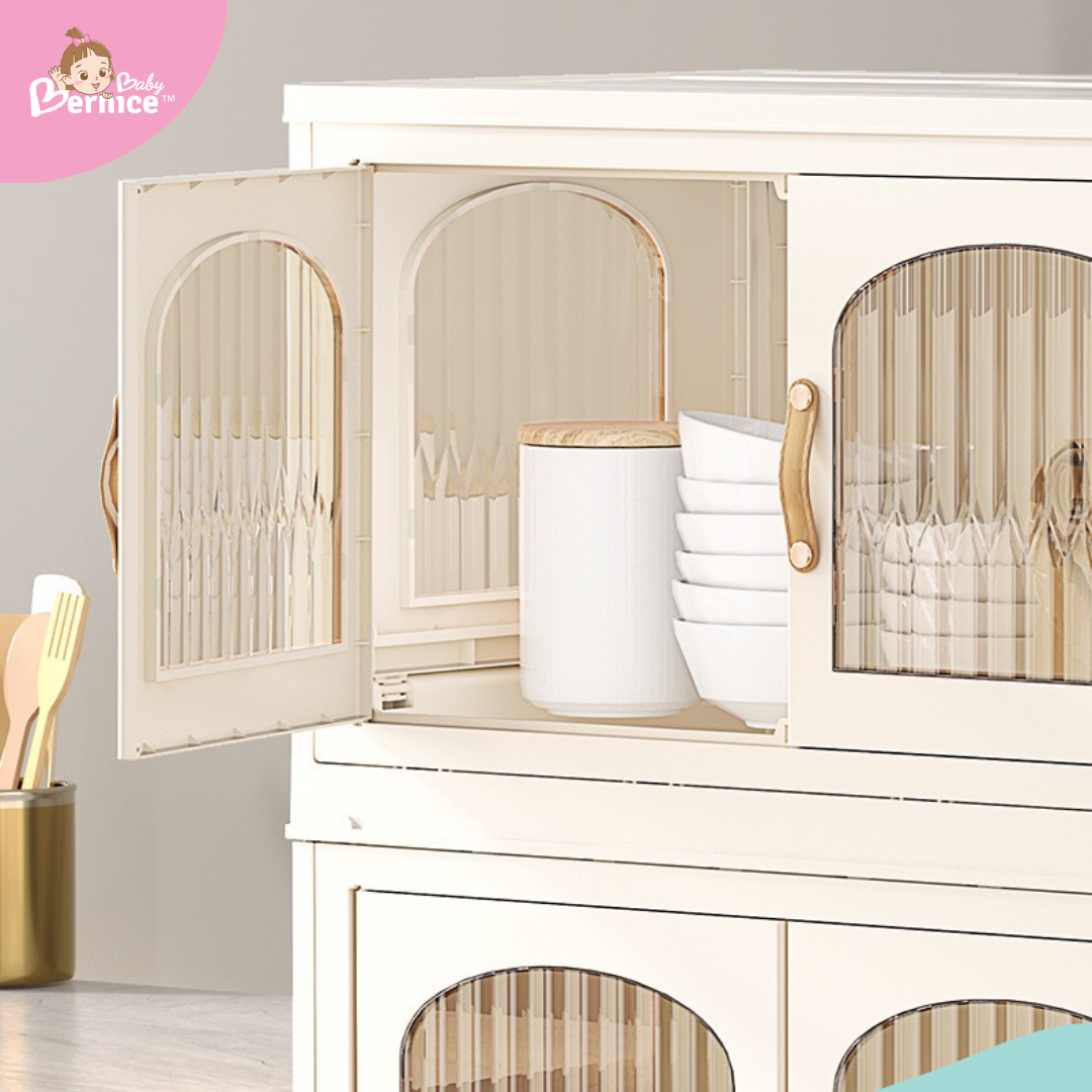 Foldable, Stackable Plastic Cabinet 4 sides opening (5 Tiers) Dimension : 68.5cm x 42.5cm x 193.5cm