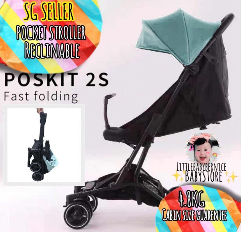 RECLINABLE BABY POCKET STROLLER