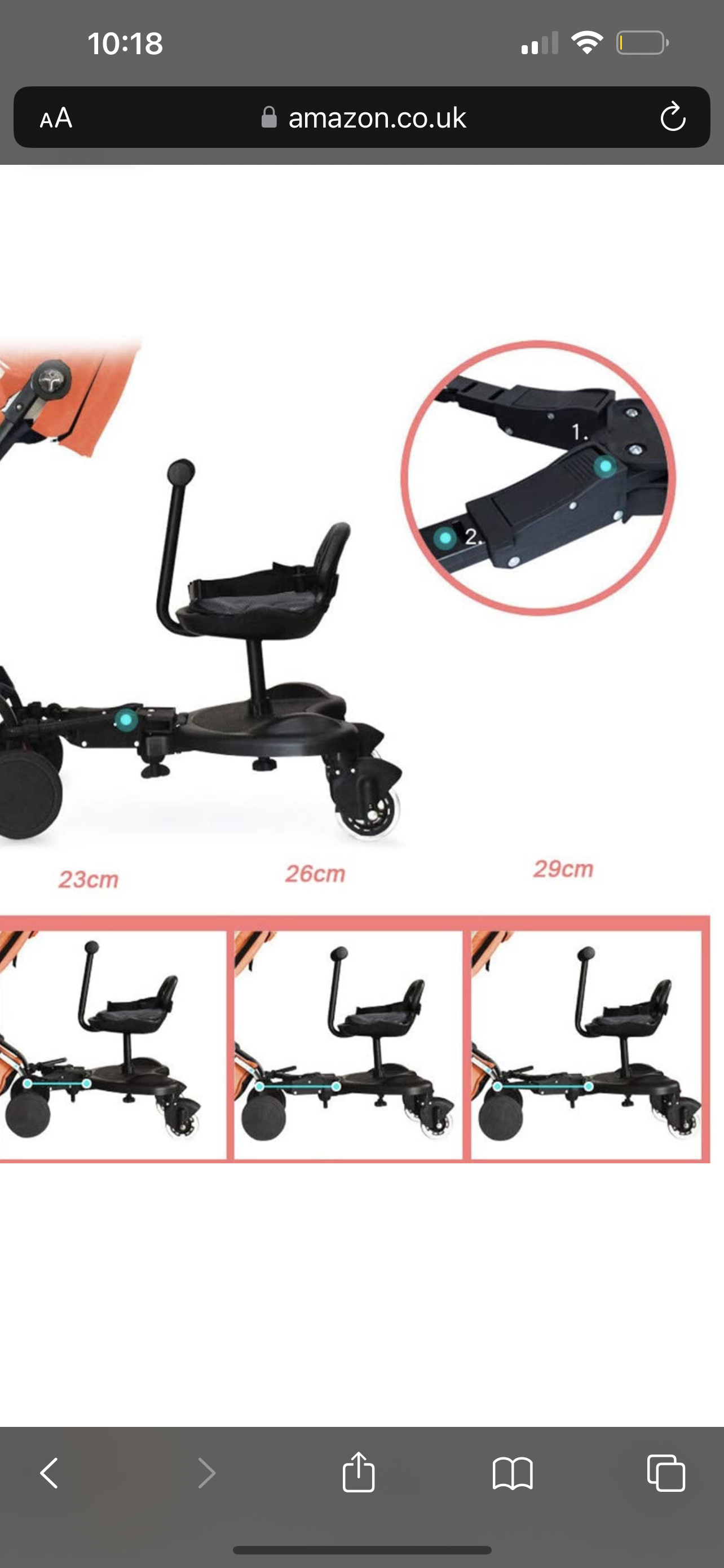 Buggy Board Stroller Standing Board + Saddle | 1- 11years | up to 25kg