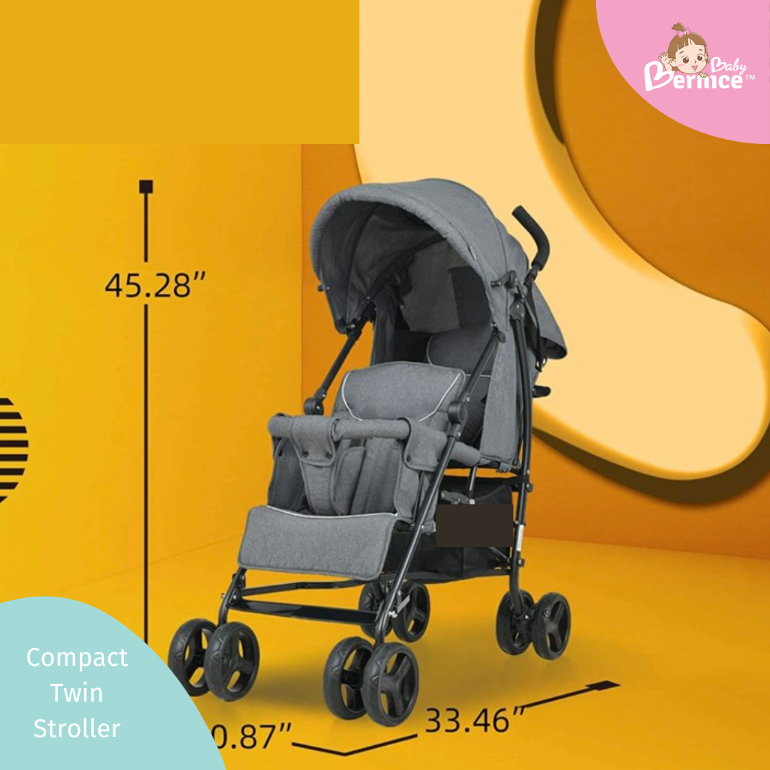 Compact Double Seat Twin Stroller