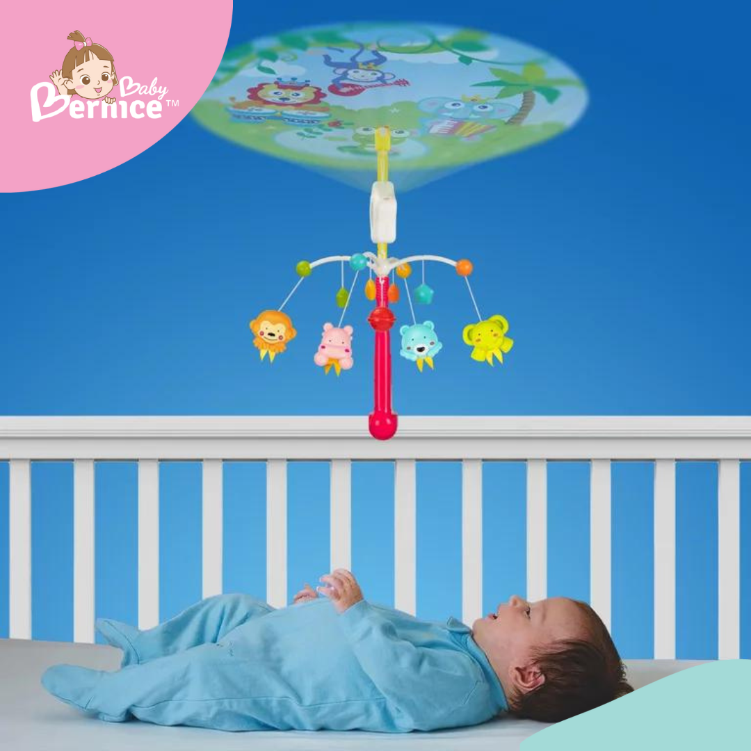 Baby Crib Mobile with Music Box and Lights for Toddlers, Musical Mobile with Projection for Infants Age 0 to 24 Months