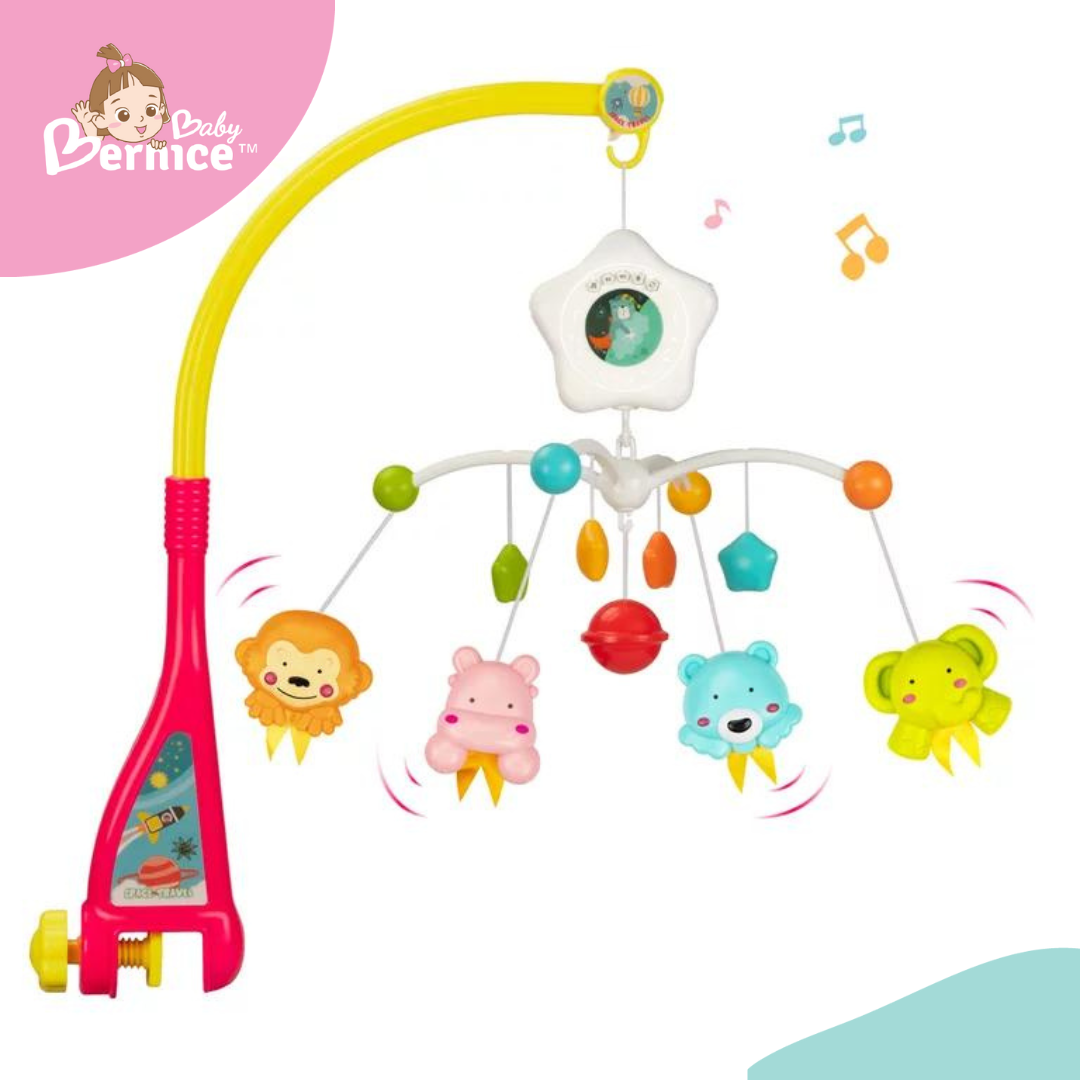 Baby Crib Mobile with Music Box and Lights for Toddlers, Musical Mobile with Projection for Infants Age 0 to 24 Months