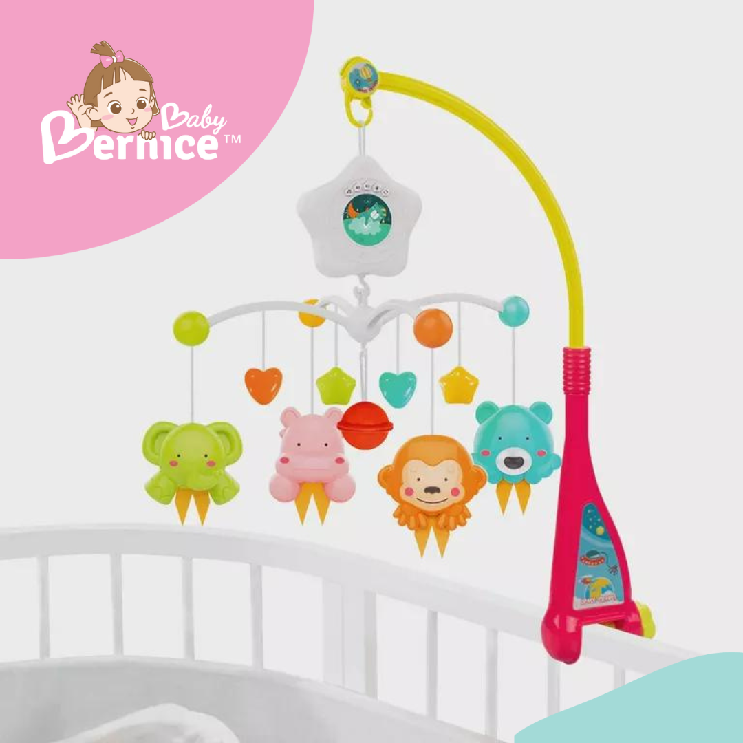 Baby Crib Mobile with Music Box and Lights for Toddlers, Musical Mobile with Projection for Infants Age 0 to 24 Months