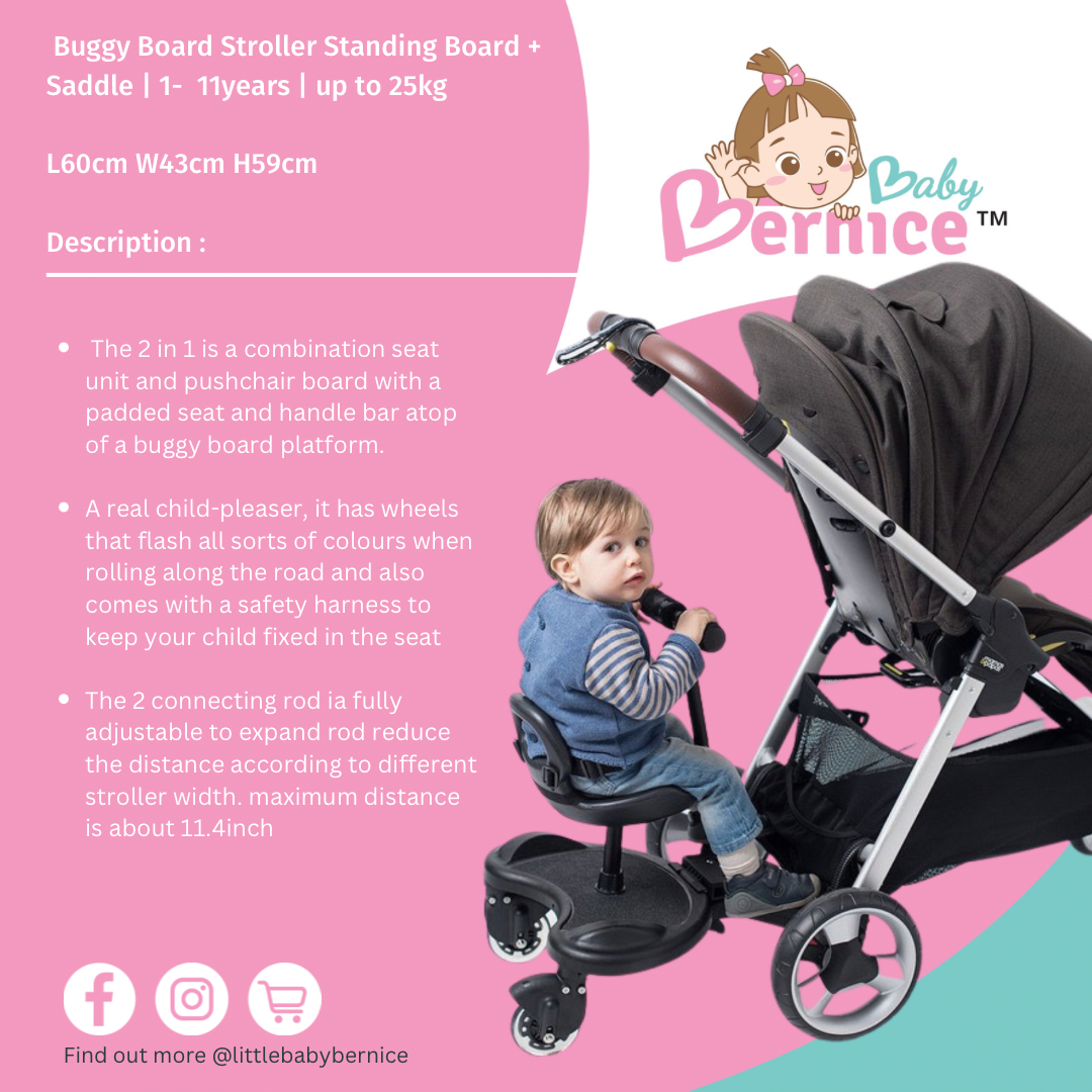 Buggy Board Stroller Standing Board + Saddle | 1- 11years | up to 25kg