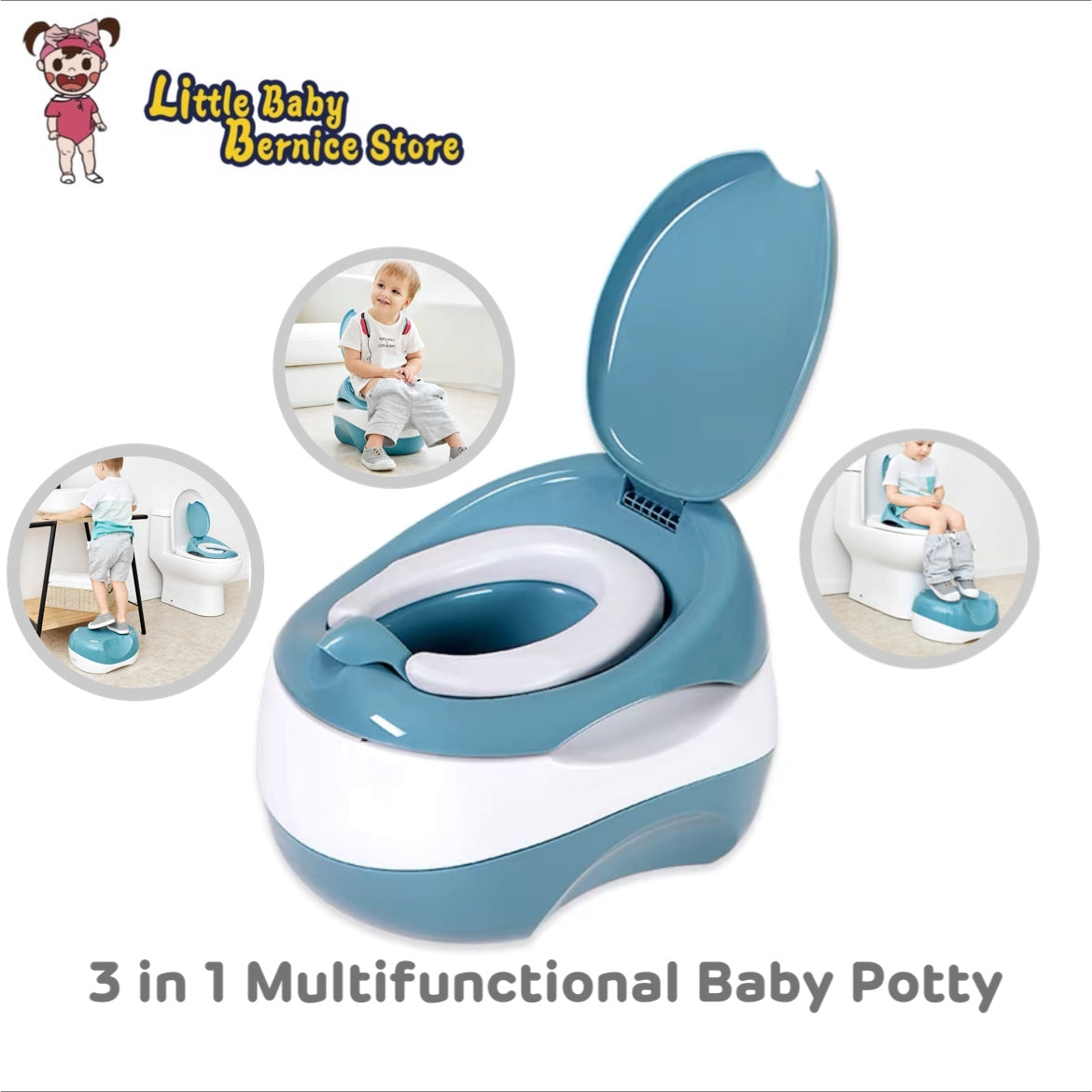 3-in-1 Multi Potty Toilet Seat & Step Stool