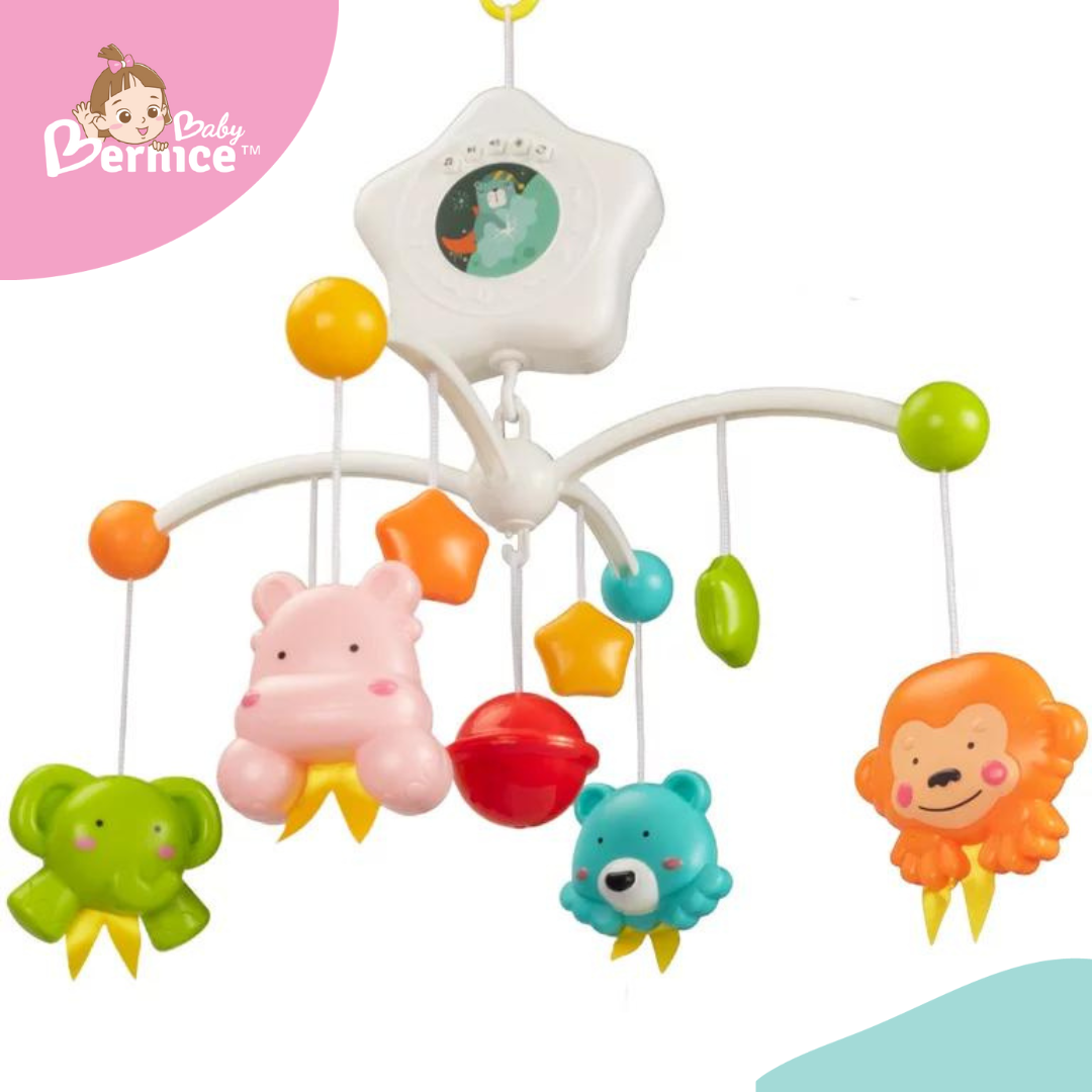 Baby Crib Mobile with Music Box and Lights for Toddlers, Musical Mobile with Projection for Infants Age 0 to 24 Months