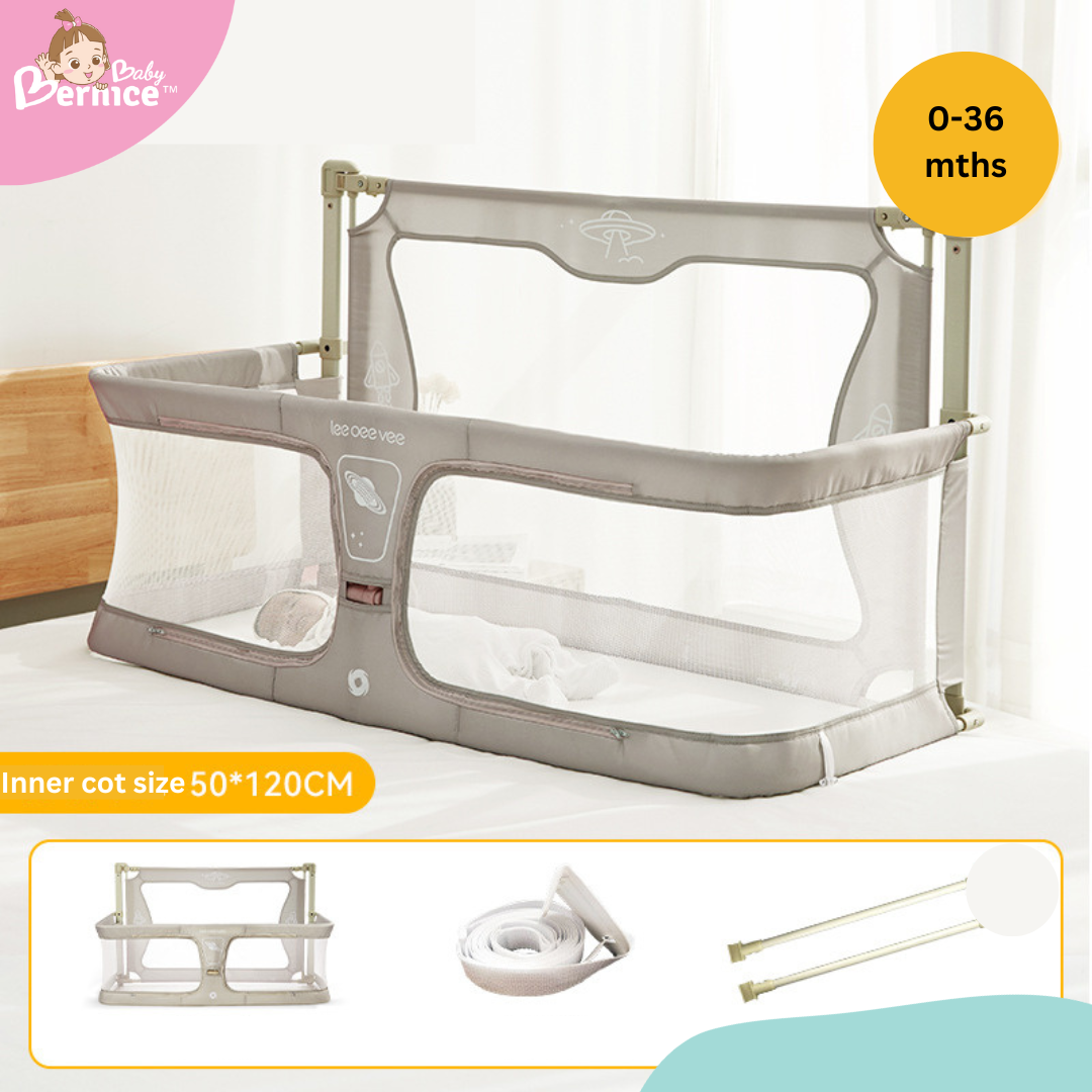 Baby Portable Rail Guard - 3 in 1 Baby Bed Guardrail Crib L 120cm W 50cm H 42cm (Baby front guard) H 70cm (from bed bottom to the top) Age : 0-36 Months for the cot 0-72months for the bed fence
