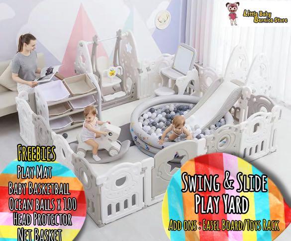 FULL SET PLAY YARD SWING AND SLIDE SET