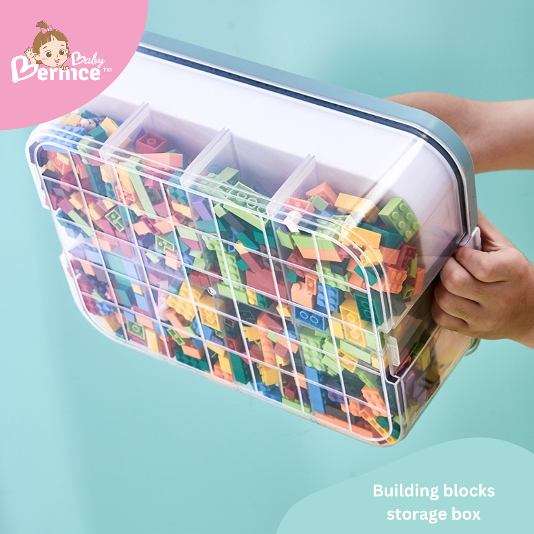 Multi-Tier Transparent LEGO-Inspired Storage Box: Lightweight, Stackable, and Ideal for Toy Organization