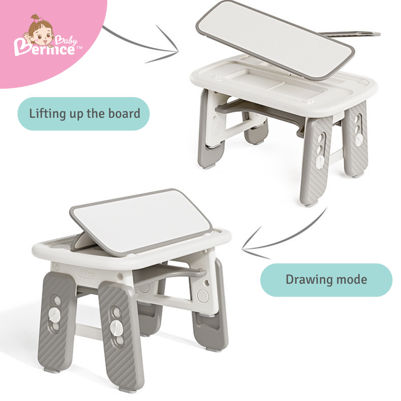 Grow-With-Me Kids’ Adjustable Table & Whiteboard Set With Chair