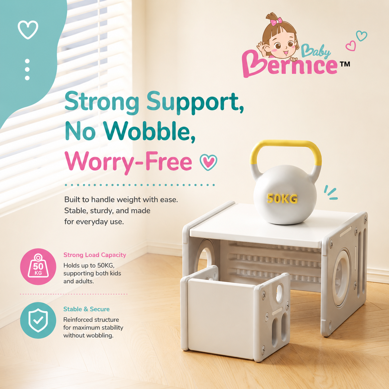 LittleBabyBernice 4-in-1 Multi-Functional Kids Growing Table & Chair Set | Study Desk | Drawing Table | Building Blocks Table | Storage Shelf | HDPE Toddler Activity Table