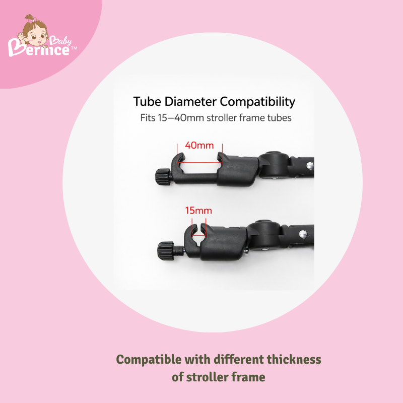 2-in-1 Stroller Accessory, Handle + Footrest, Adjustable, Universal Fit, Center opening
