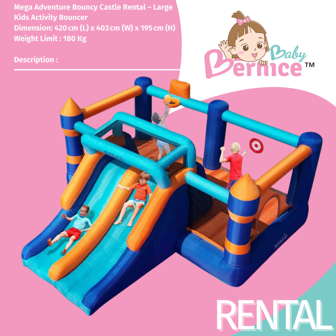 Mega Adventure Jump & Slide Castle Rental - Large Kids Activity Bouncer