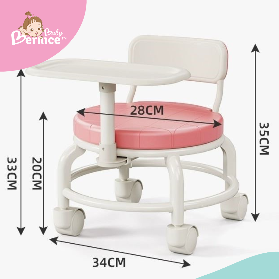 Feeding Chair with wheels and feeding table