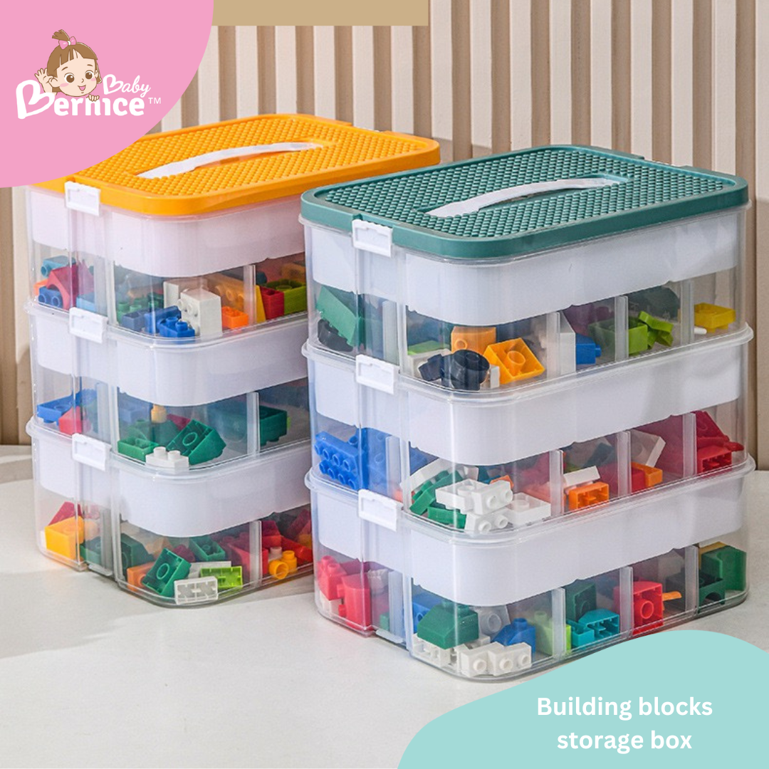 Multi-Tier Transparent LEGO-Inspired Storage Box: Lightweight, Stackable, and Ideal for Toy Organization