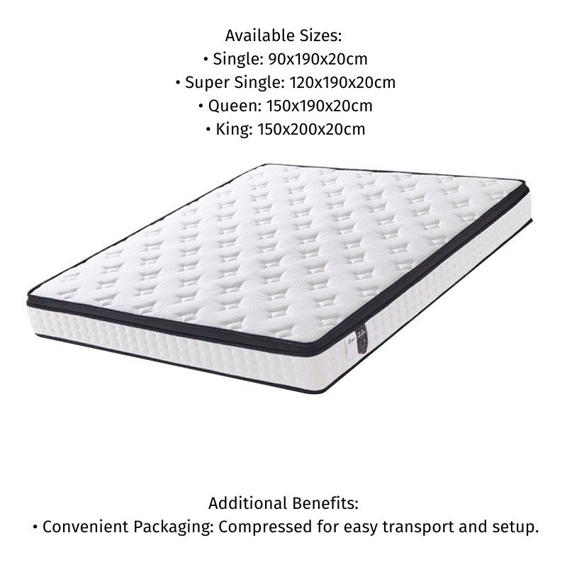 Hotel-Grade Pocket Spring Mattress - 9 Layer Comfort & Durability