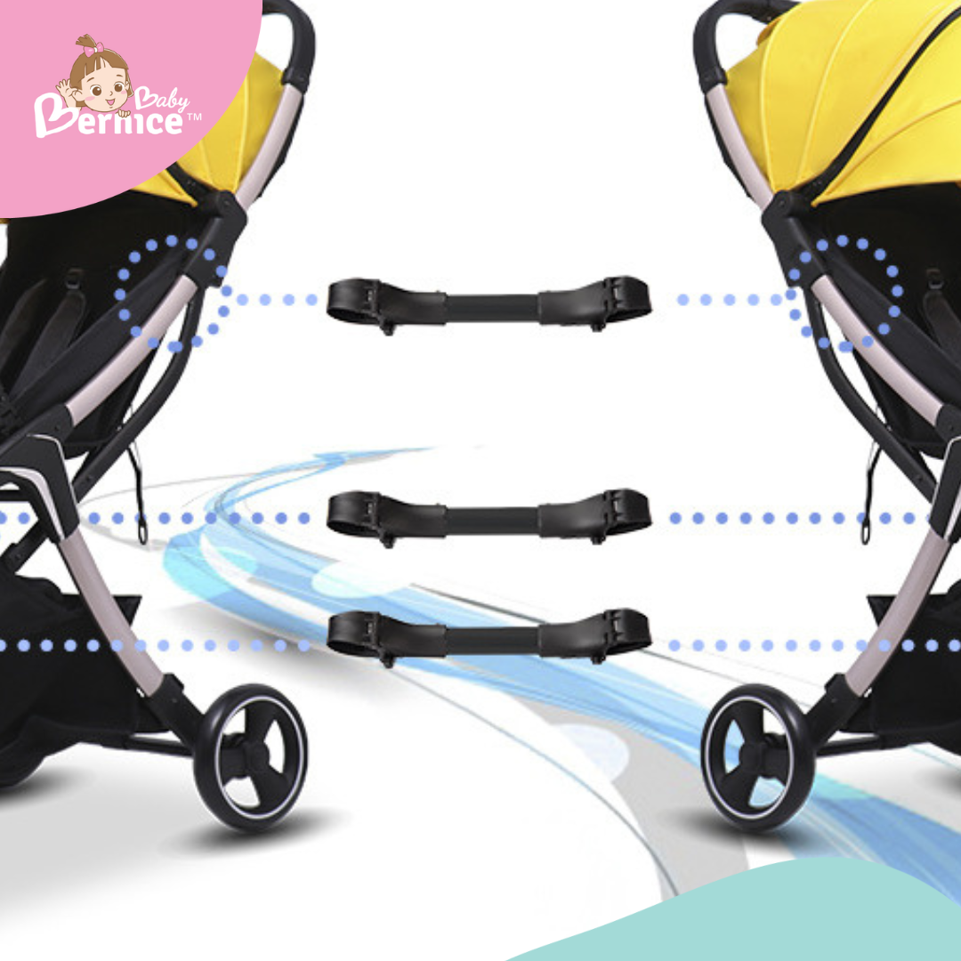 3Pieces Adjustable Baby Stroller Connector Universal Joints & Secure Straps