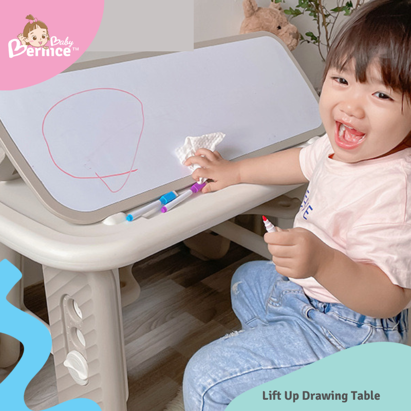 Grow-With-Me Kids’ Adjustable Table & Whiteboard Set With Chair