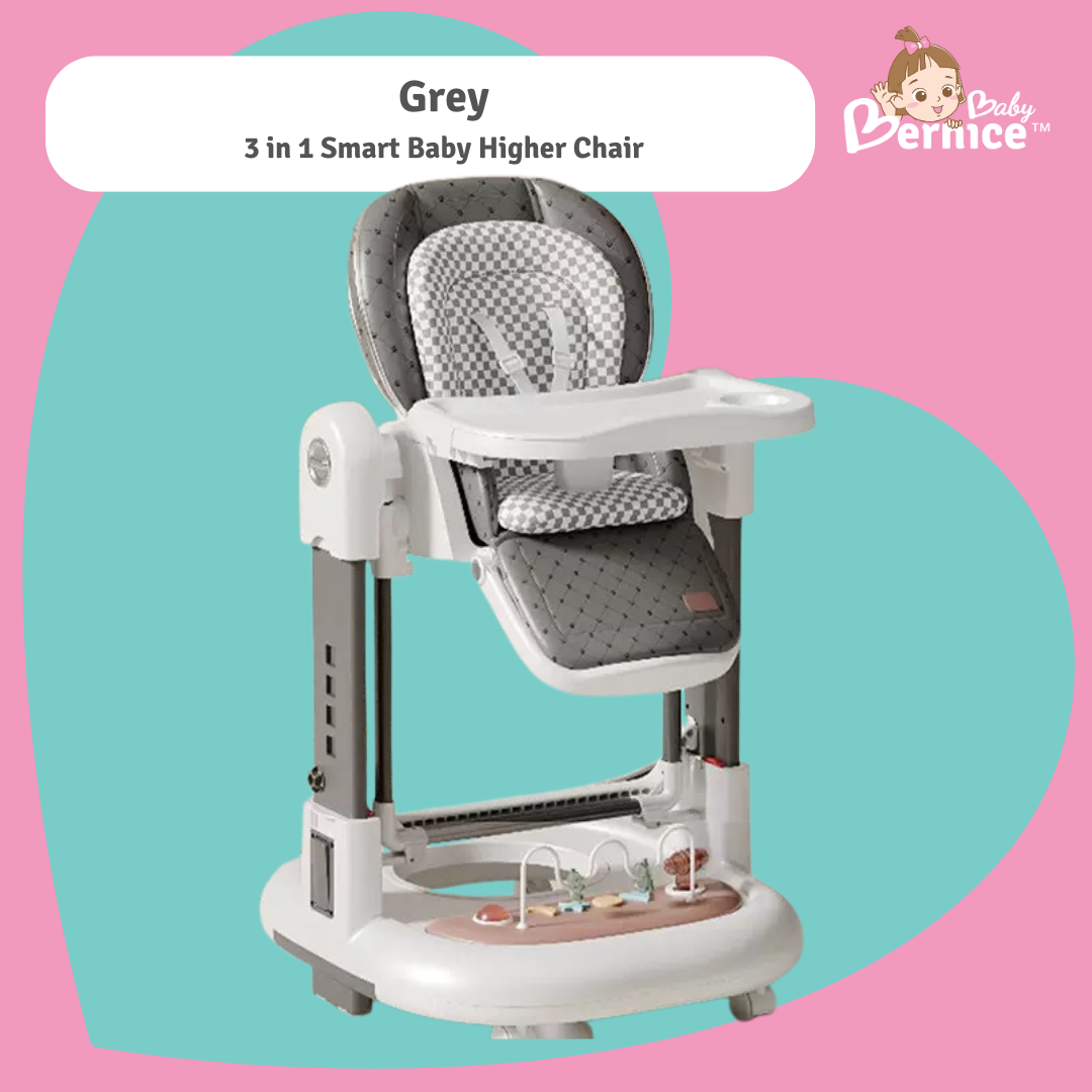 3-in-1 Multi-Functional Smart Baby High Chair, Feeding Chair • Reclining Seat • Baby Walker