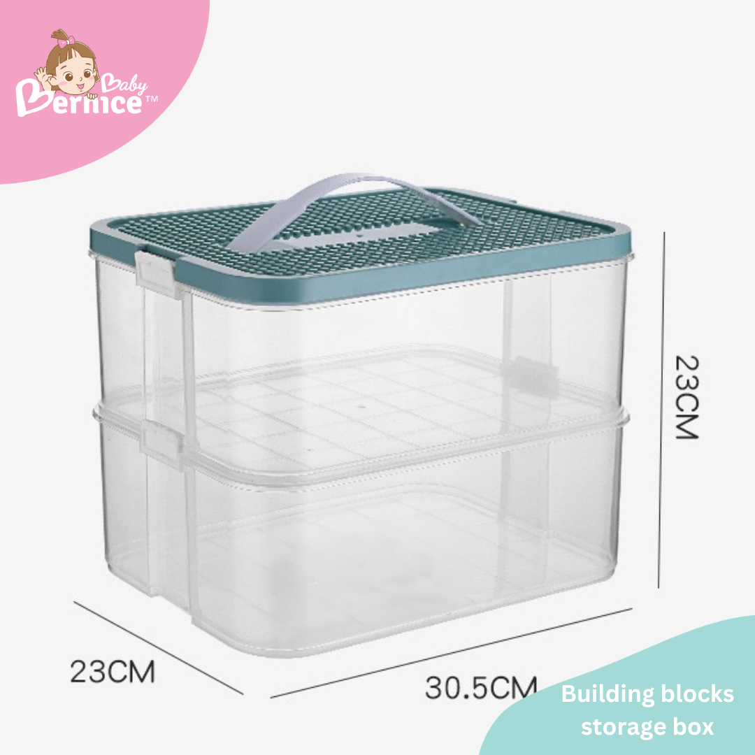 Multi-Tier Transparent LEGO-Inspired Storage Box: Lightweight, Stackable, and Ideal for Toy Organization