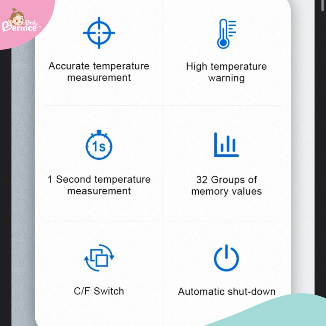 2 in 1 Infrared Forehead Dual Thermometer + Ear Baby and Adults Thermometer with Fever Alarm, LCD Display, and Memory Function