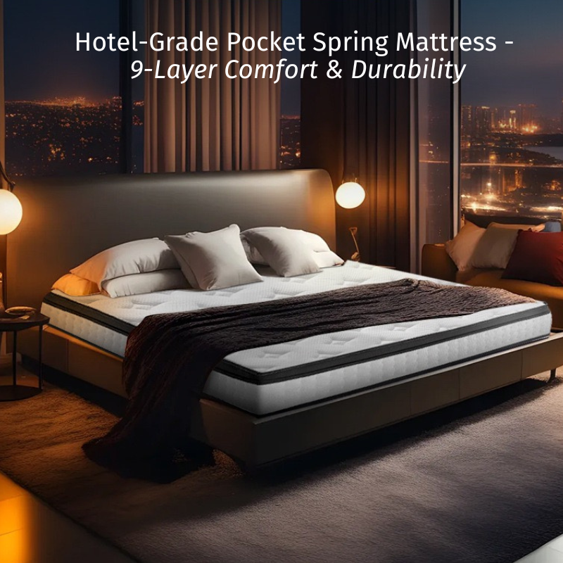 Hotel-Grade Pocket Spring Mattress - 9 Layer Comfort & Durability