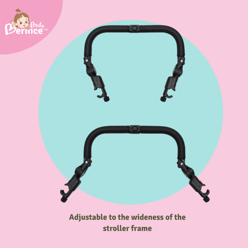 2-in-1 Stroller Accessory, Handle + Footrest, Adjustable, Universal Fit, Center opening