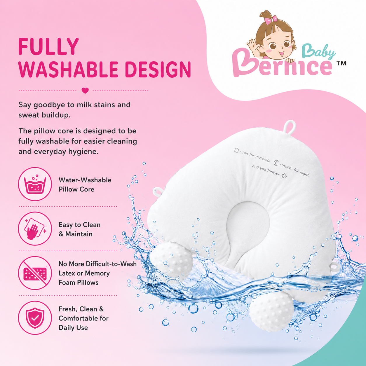 Baby Anti Flat Head Pillow for Newborns & Toddlers | Adjustable Sleeping Pillow Cushion | 0–3 Years