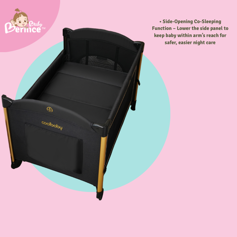 All in One Multifunction Baby Cot Playpen | Bassinet Rocker, Bedside Co-Sleeping, Diaper Changer, Mosquito Net, Foldable Travel Crib (0–3 Years)