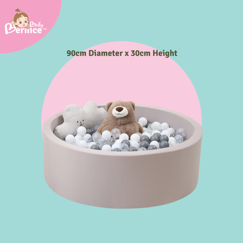 Soft Foam Ball Pit (90cm) | Baby Play Pool with Thick Cushion Walls | Removable Cover