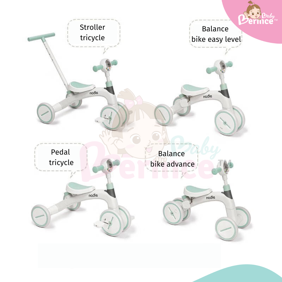 Nadle: 4 in 1 Convertible Tricycle and Balance Bike - Growing with Your Child, Every Step of the Way!