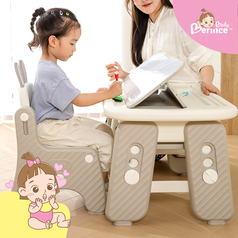 Grow-With-Me Kids’ Adjustable Table & Whiteboard Set With Chair