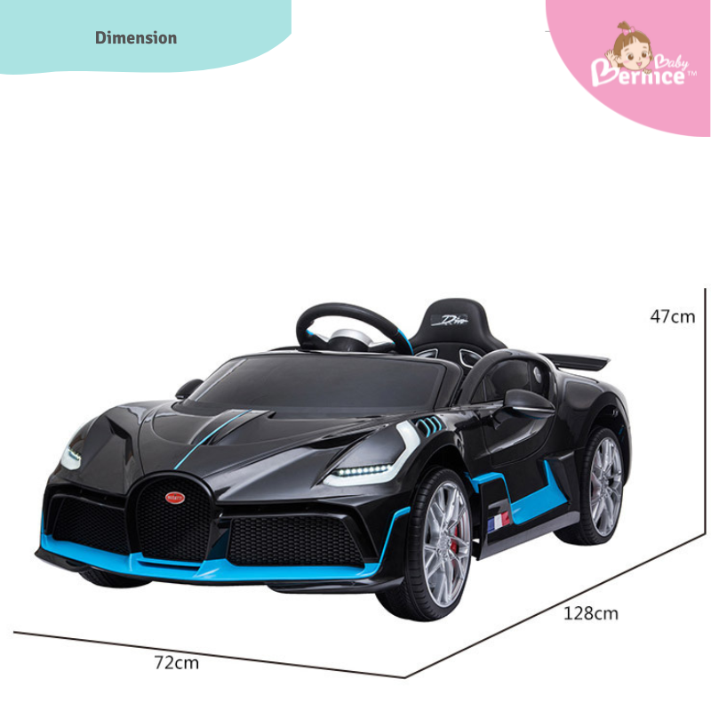 Bugatti Divo Kids Electric Car – 4WD Ride-On with Rocker Mode, Music & Remote Control