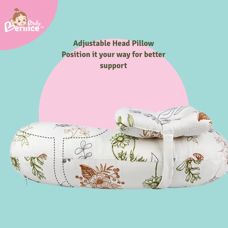 Ergonomic 3D Surround Nursing Pillow with Adjustable Head Support – Breathable, Removable Cover