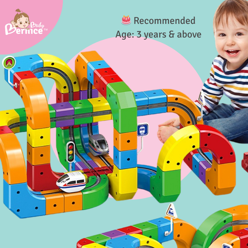 Rechargeable STEM Train Track Building Set — Magic Cube Rail Puzzle | 51/81/123pcs • USB Charge • 3 Years+