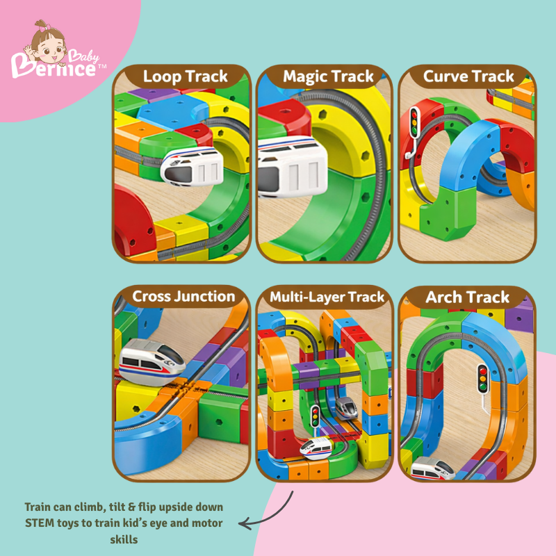 Rechargeable STEM Train Track Building Set — Magic Cube Rail Puzzle | 51/81/123pcs • USB Charge • 3 Years+