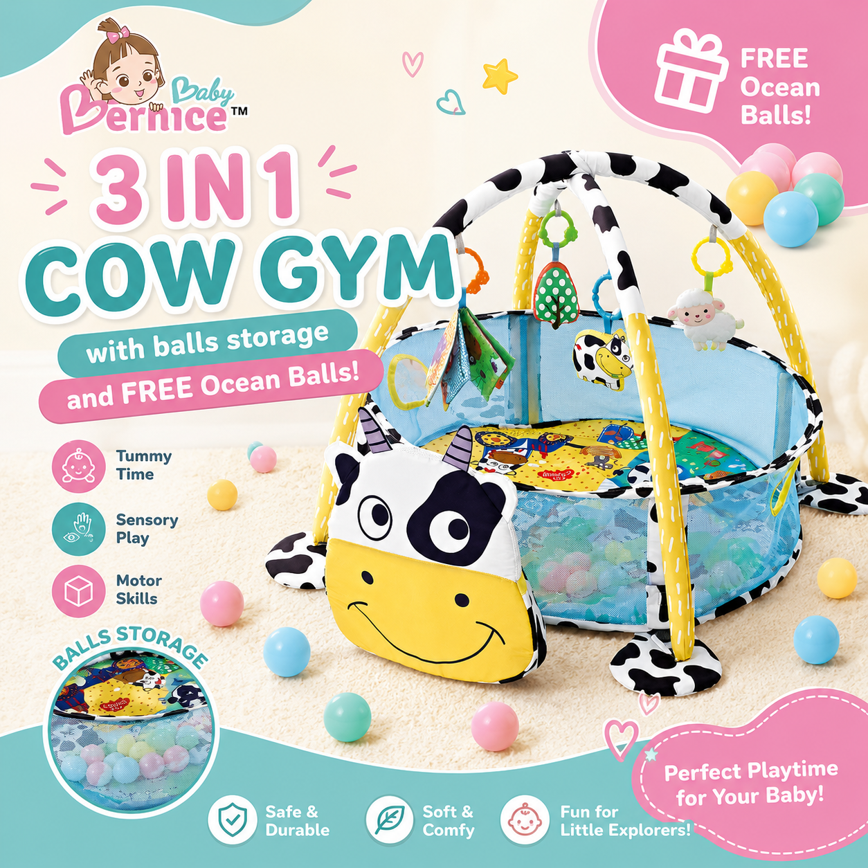 3 in 1 Baby Activity Gym and Activity Ball Pit