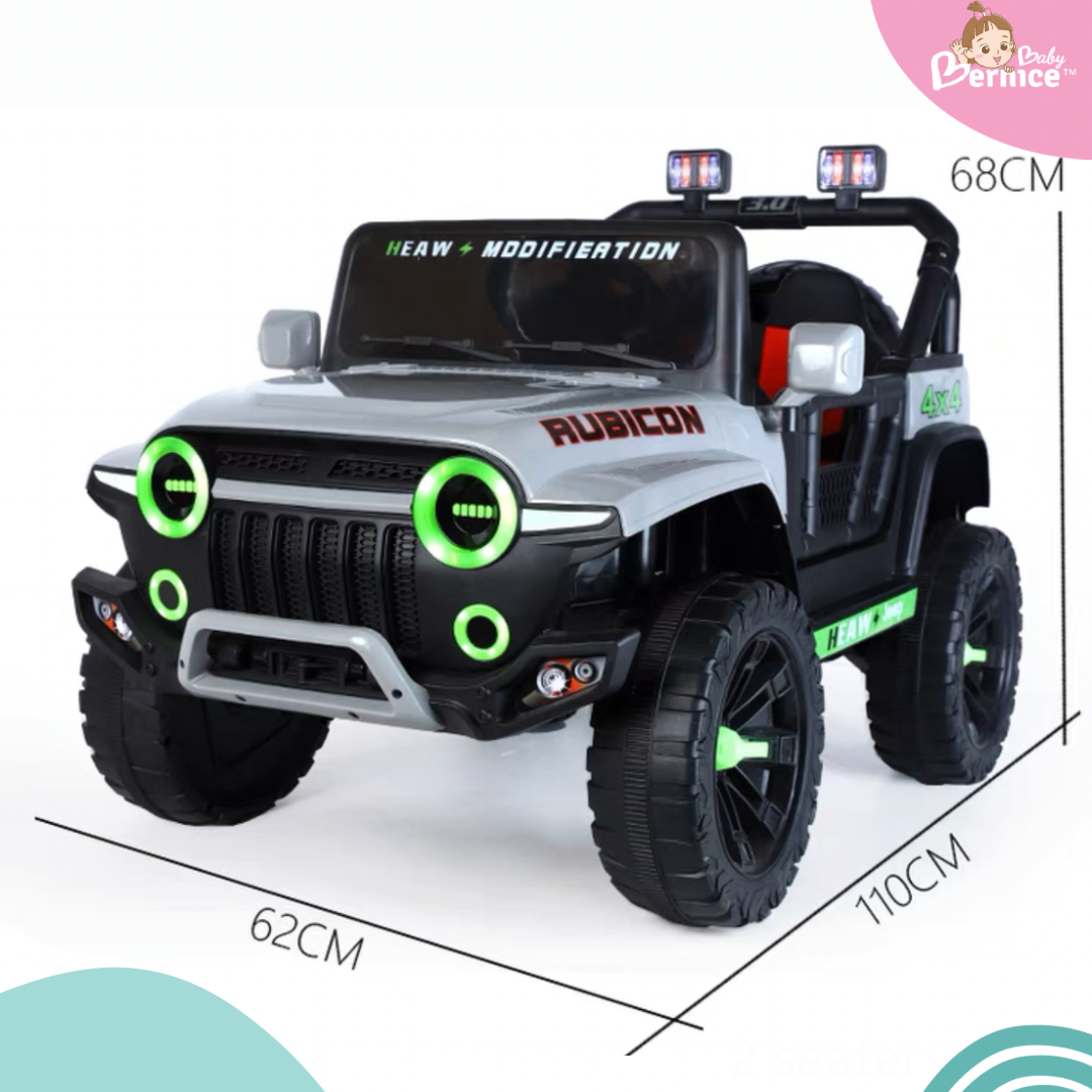 Jeep Rubicon Kids Electric Car – Self-Drive or Remote Control 2 Seater